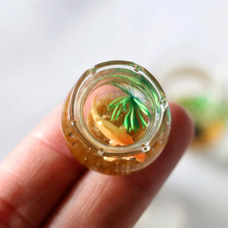 Miniature Fish Tank: Transparent Glass Acrylic Desk Ornament for Home and Office