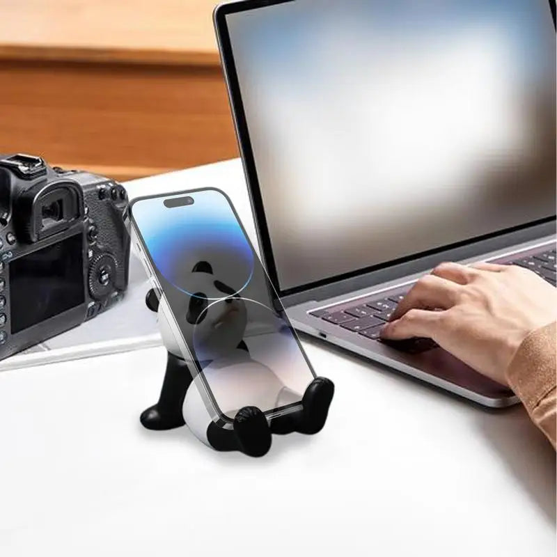 Panda Figurines: Universal Mobile Phone Stand Holder and Desk Decor