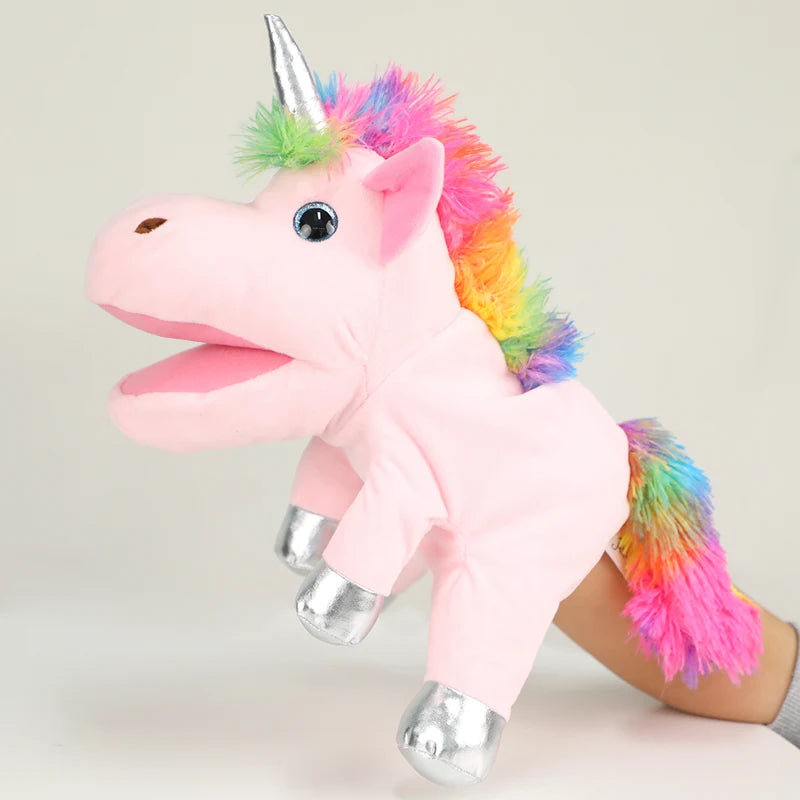 Moving Mouth Unicorn Hand Puppet Plush Toy, Interactive Parent-Child Roleplay Game, Fun Educational Toy for Kids