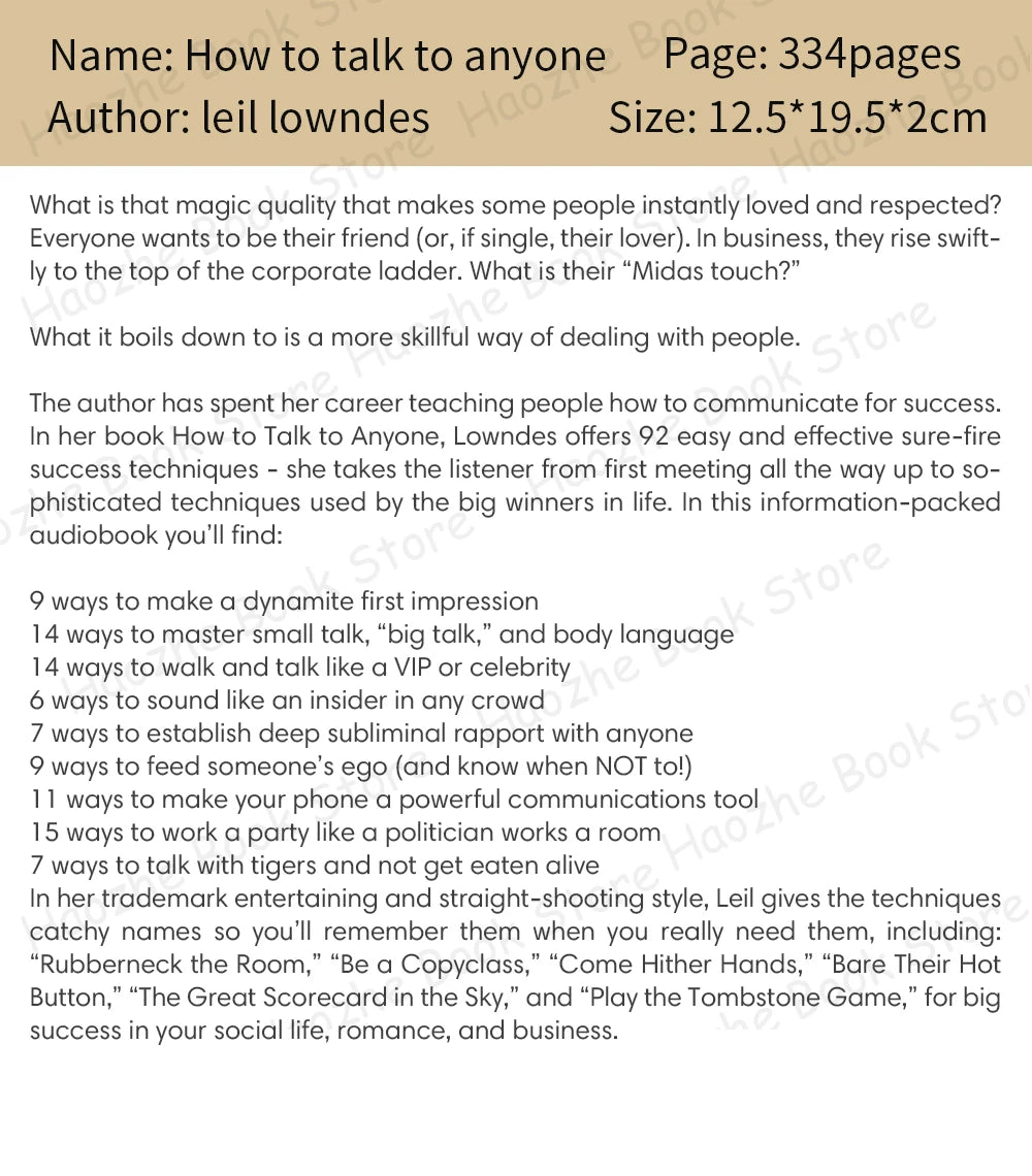 How to Talk to Anyone: 92 Little Tricks for Big Success in Relationships and Social Skills – Paperback Edition