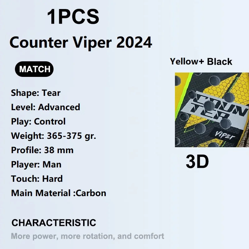 Professional-Grade Padel Tennis Racket | Lightweight Carbon Fiber Frame with Soft EVA Face