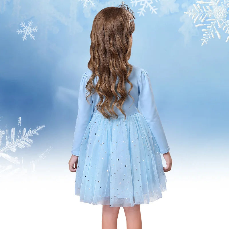 Fall Dresses for Girls – Frozen Elsa Long Sleeve Princess Costume, Perfect for Birthday Parties and Children&#39;s Events