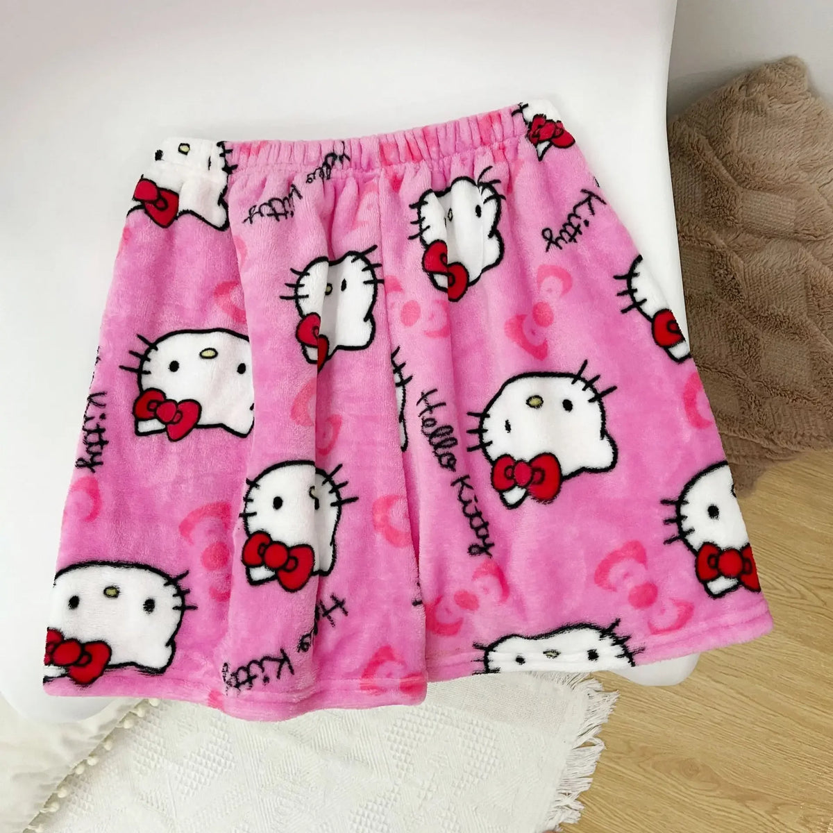 Sanrio Hello Kitty Y2K Kawaii Anime Flannel Pajamas – Women’s Warm Woolen Cartoon Casual Home Pants