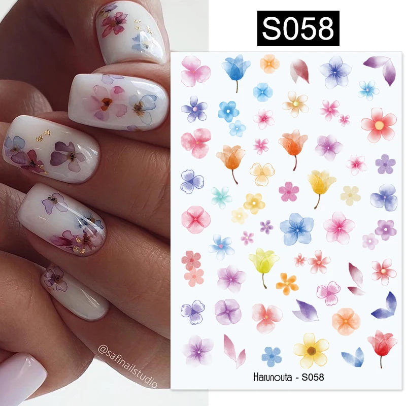 Succulent Plants 3D Nail Sticker - Spring Floral DIY Decoration