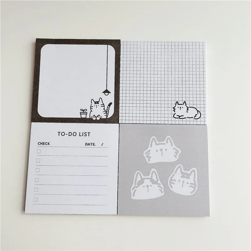 50 Sheets Cute Cat Memo Pad - Kawaii To-Do List Notes for Students