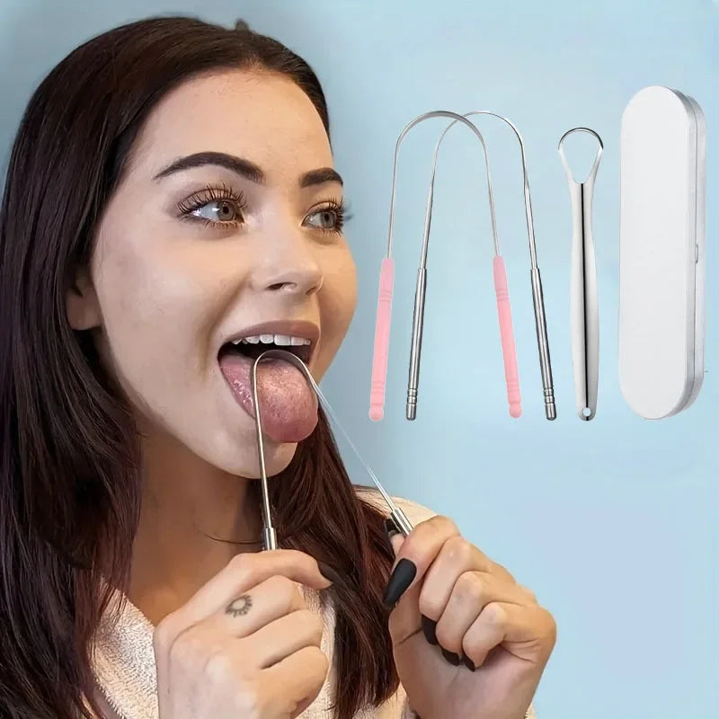 Stainless Steel Tongue Scraper - Oral Hygiene Tool