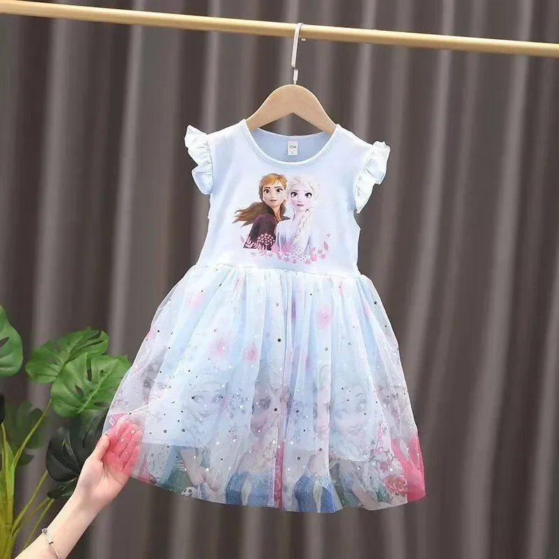 Summer Dresses For Girls -  Frozen Anna Elsa, Perfect for Birthday Parties and Children's Events