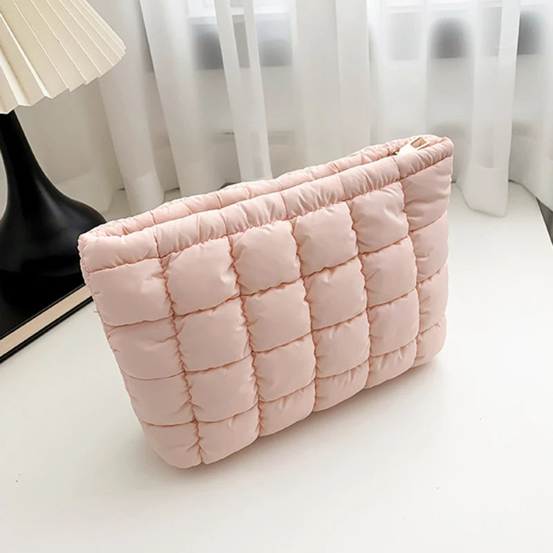 Quilted Puffer Makeup Bag - Large Cosmetic Organizer