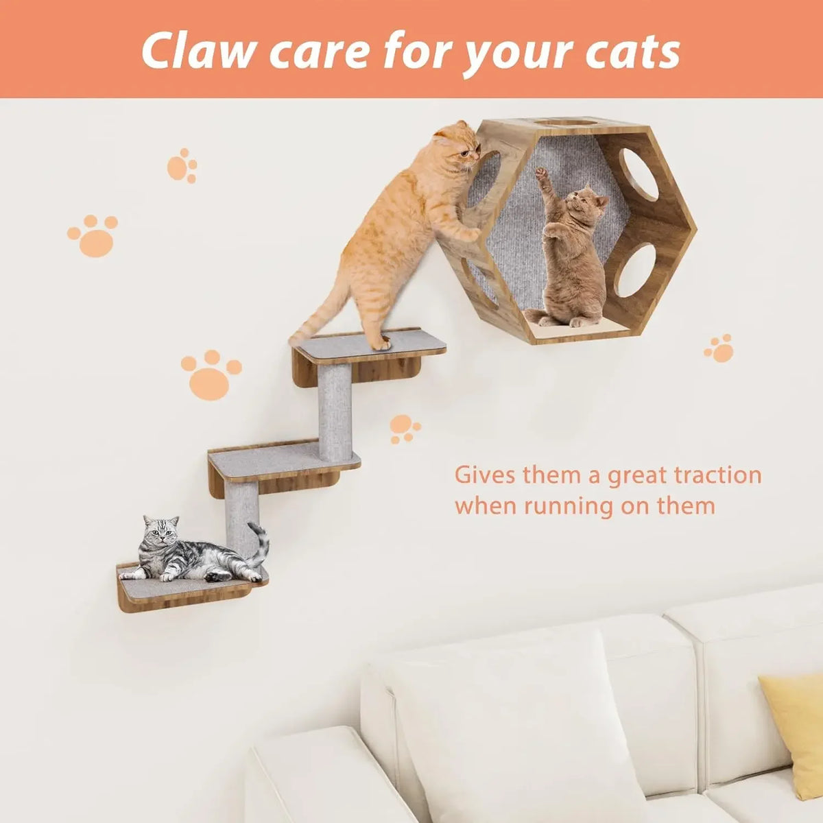 Self-Adhesive Cat Scratching Mat: Trimmable Carpet for Furniture Protection Against Scratching