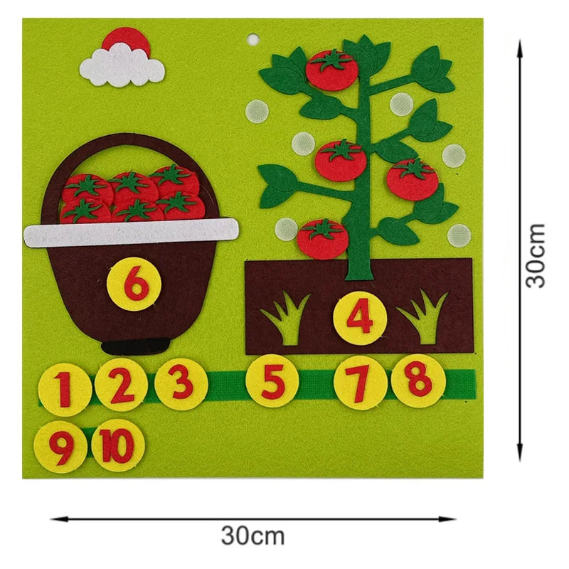 Kids Montessori Felt Finger Numbers – Math Toy for Counting, Early Learning Educational Game for Toddlers to Enhance Intelligence