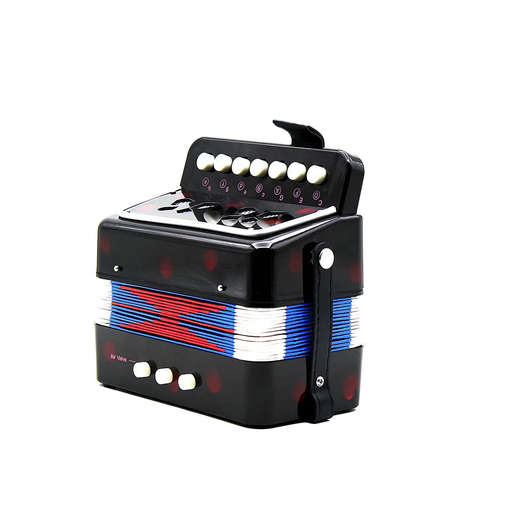 Mini 7-Key Accordion - Durable 2-Bass Educational Musical Toy