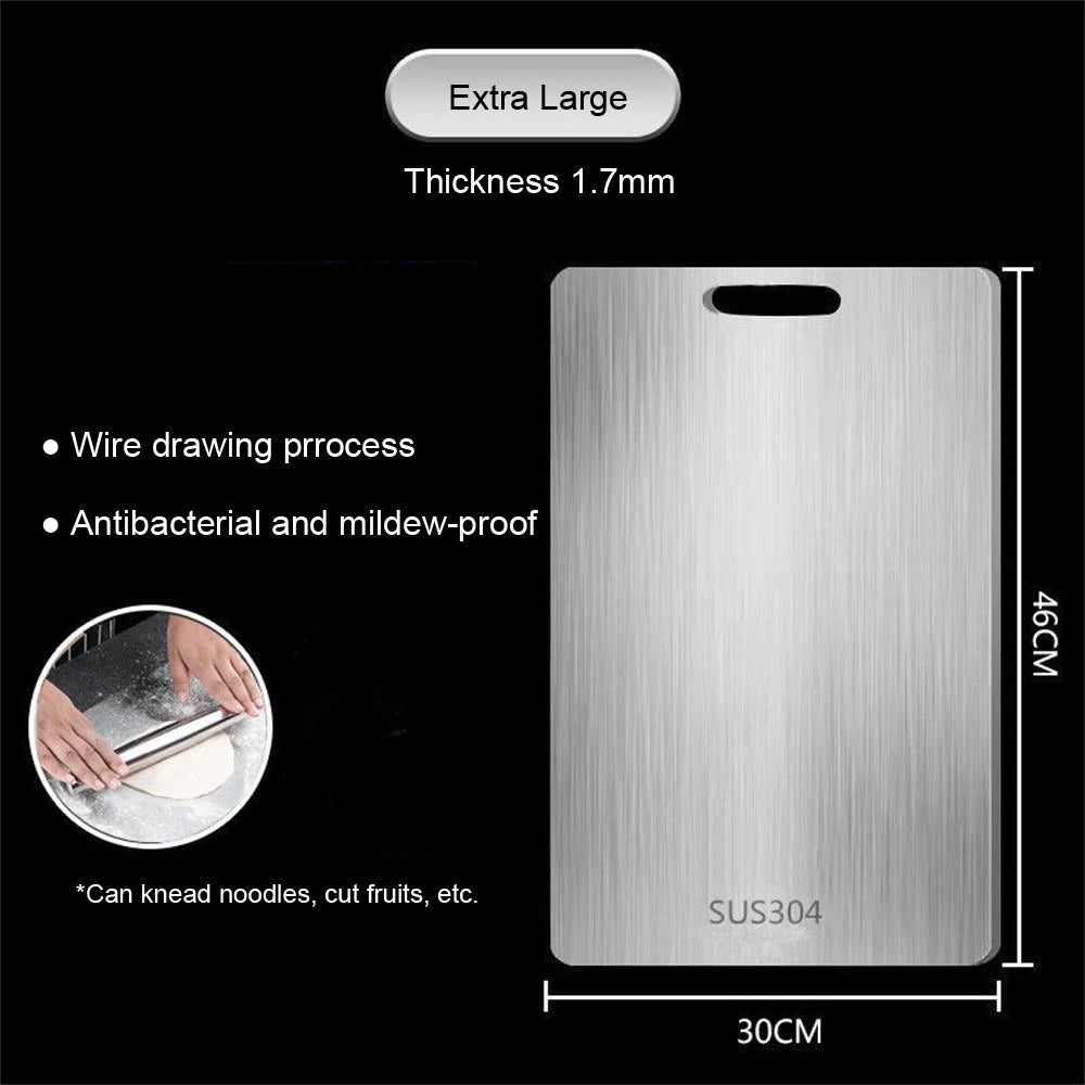 316 Stainless Steel Panel and Chopping Board: Thickened Double-Sided Cutting Board for Kitchen – Ideal for Dough Kneading