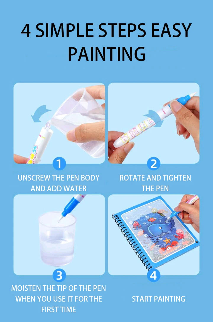 Magical Water Drawing Book – Reusable Montessori Coloring Toy for Children