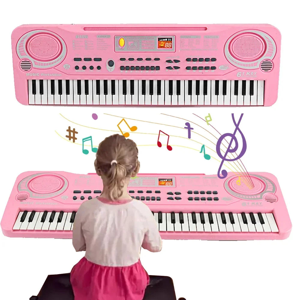 Kids Electronic Piano Keyboard - 61/37 Keys with Microphone