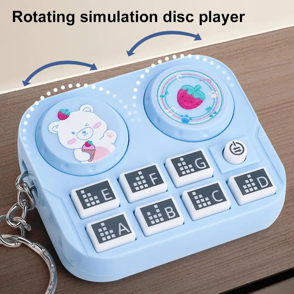 Mini DJ Music Disc Keychain Toy, Musical Sound Button Pendant, Fun Educational Gift for Kids