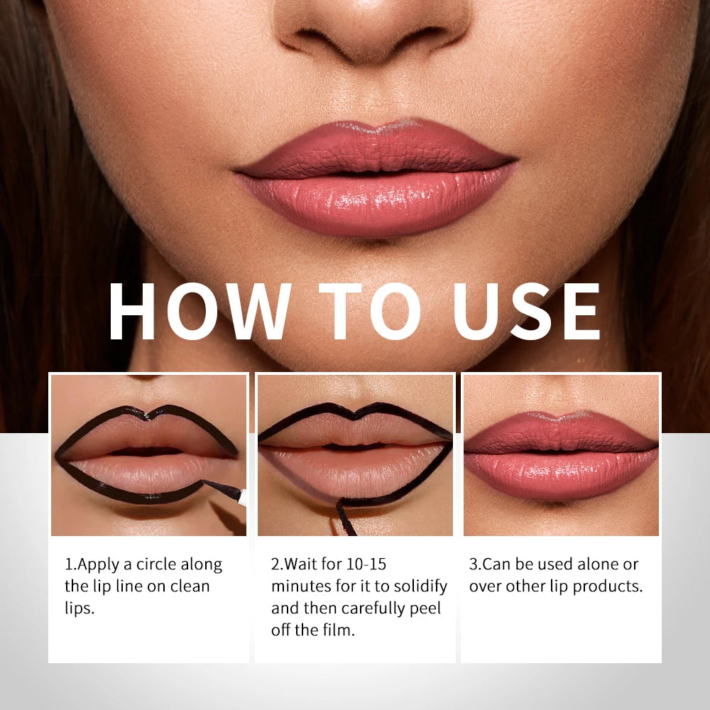 Magic Lip Liner Tattoo Set - Highly Pigmented Matte Peel-Off, Waterproof &amp; Transfer-Proof Lip Stain