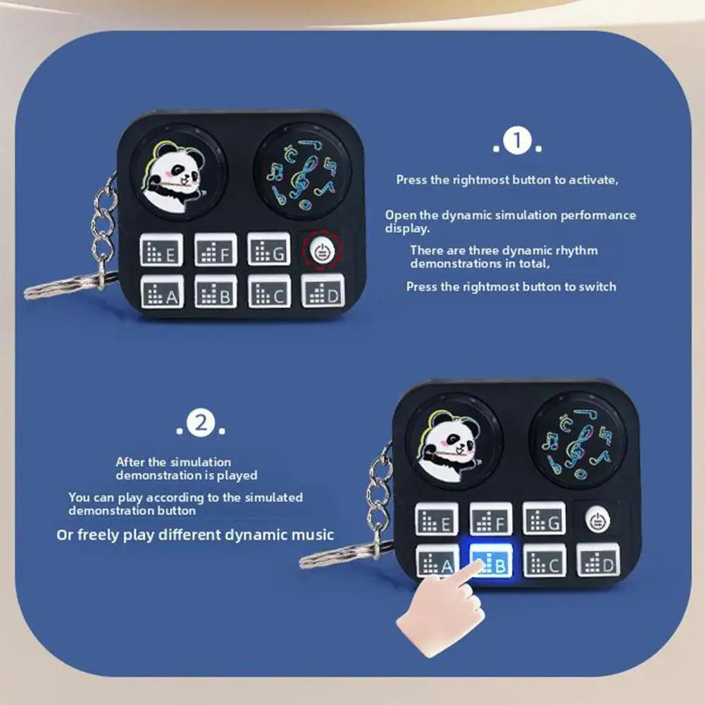 Mini DJ Music Disc Keychain Toy, Musical Sound Button Pendant, Fun Educational Gift for Kids