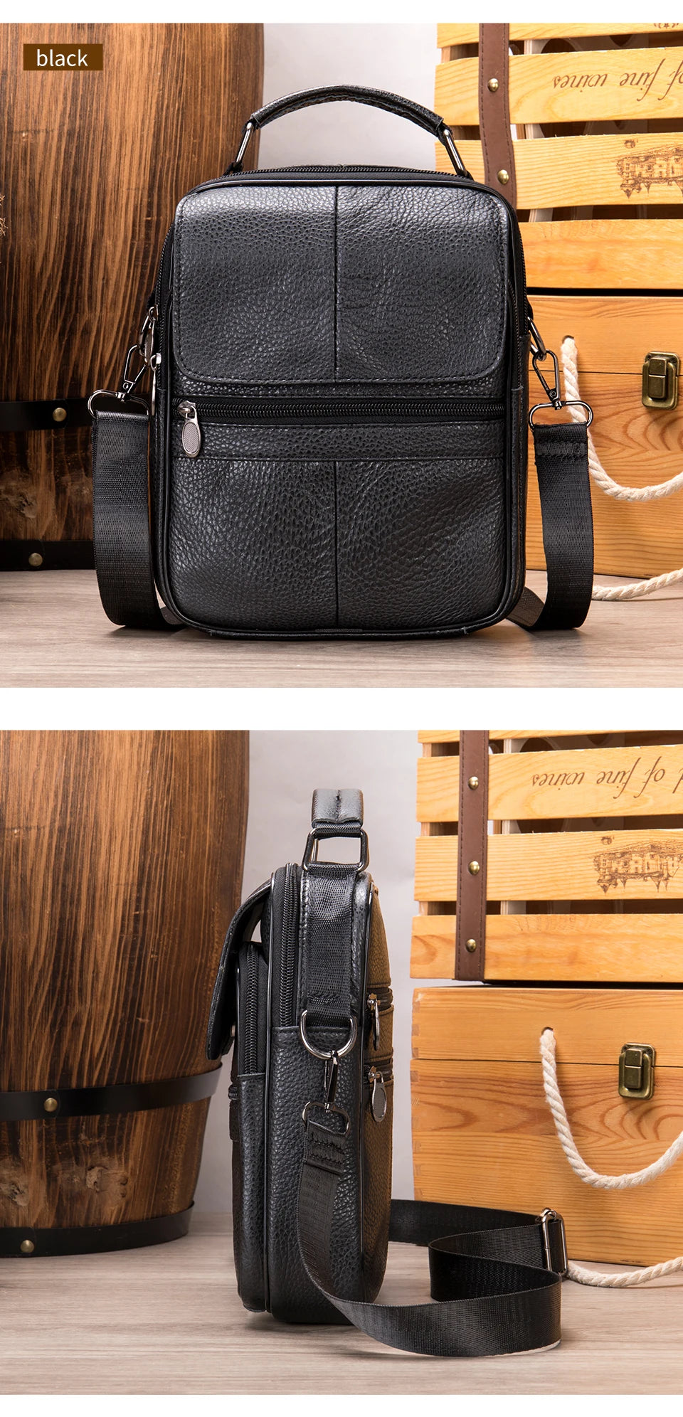 WESTAL Genuine Leather Crossbody Bag - Designer Messenger Bag for iPad and Daily Use