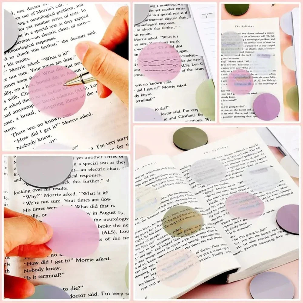 160 Sheets Waterproof Transparent Sticky Notes - Colorful Index Tabs for Stationery