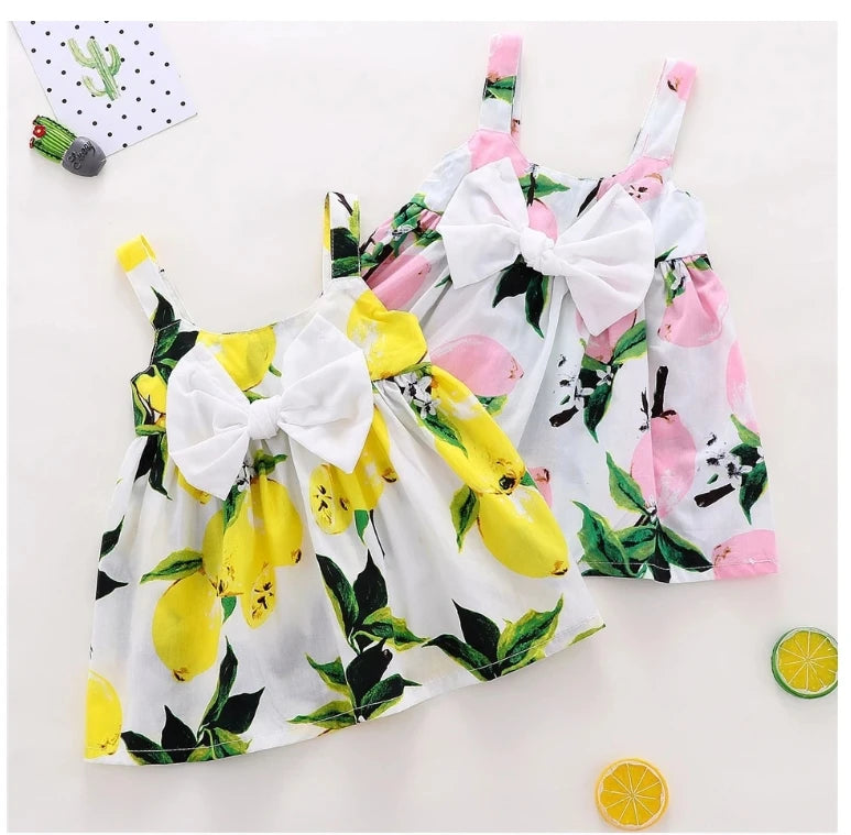 Summer Baby Girl Dress – Lemon Print Newborn Infant Dress, Perfect for Christening, Birthday, and Princess Outfits