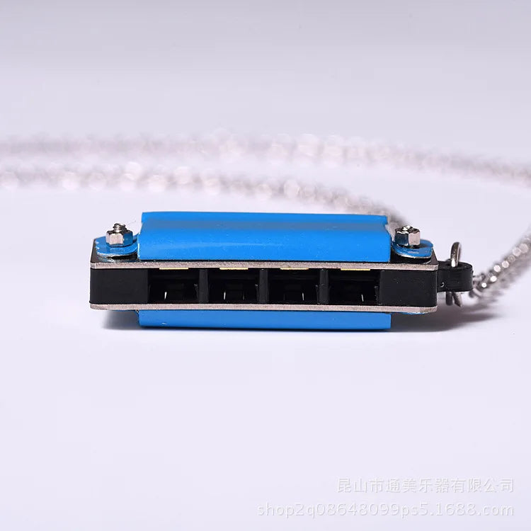 Mini Harmonica Necklace - 4 Hole, 8 Tone Portable Music Instrument for Kids