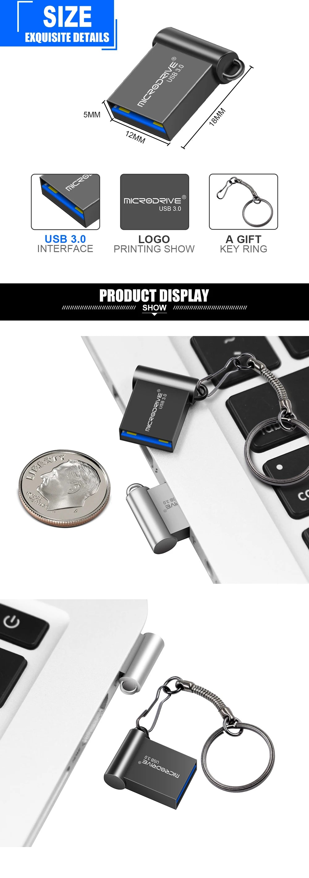 USB Flash Drive – High-Speed 3.0 Mini Pendrive, Available in 16GB, 32GB, 64GB, and 128GB for USB Storage