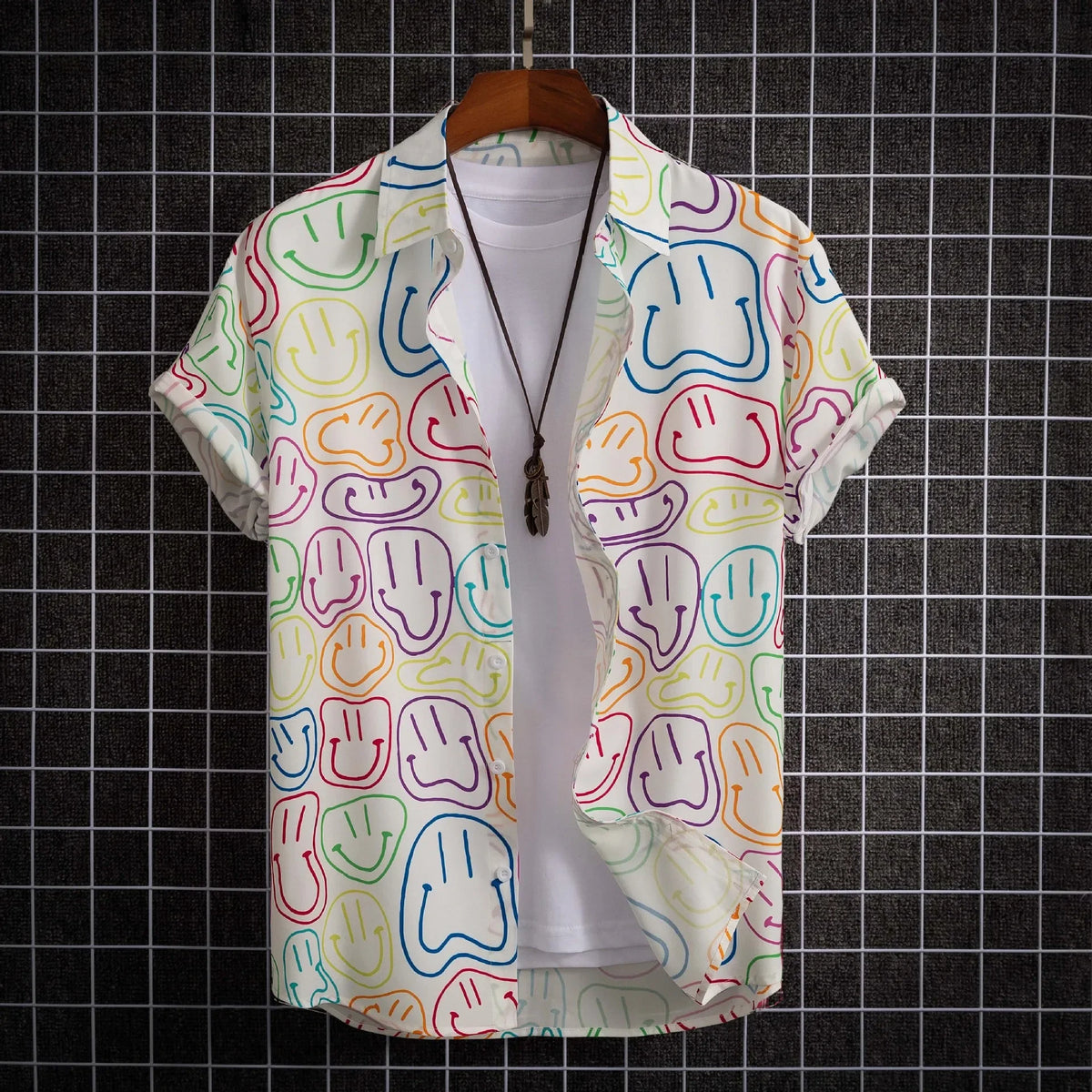 Men's Hawaiian Floral Print Shirt, Casual Short Sleeve Button-Up, Lightweight Beach Holiday Summer Wear