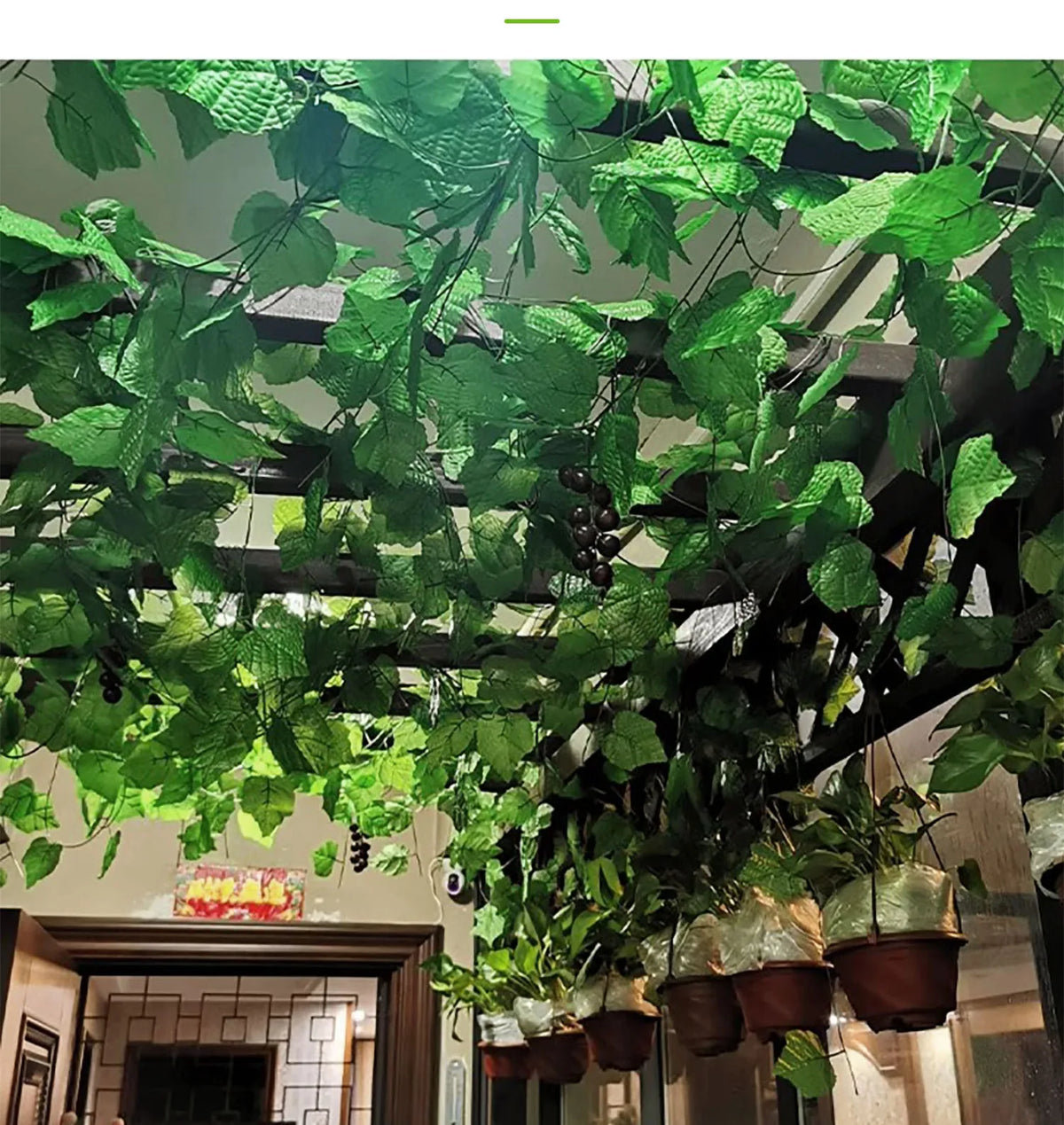 2.1M Green Ivy Leaf Garland: Artificial Silk Vine for Home and Wedding Decoration