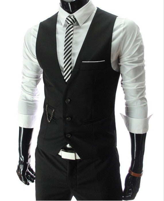 Men&#39;s Casual Sleeveless Formal Business Jacket