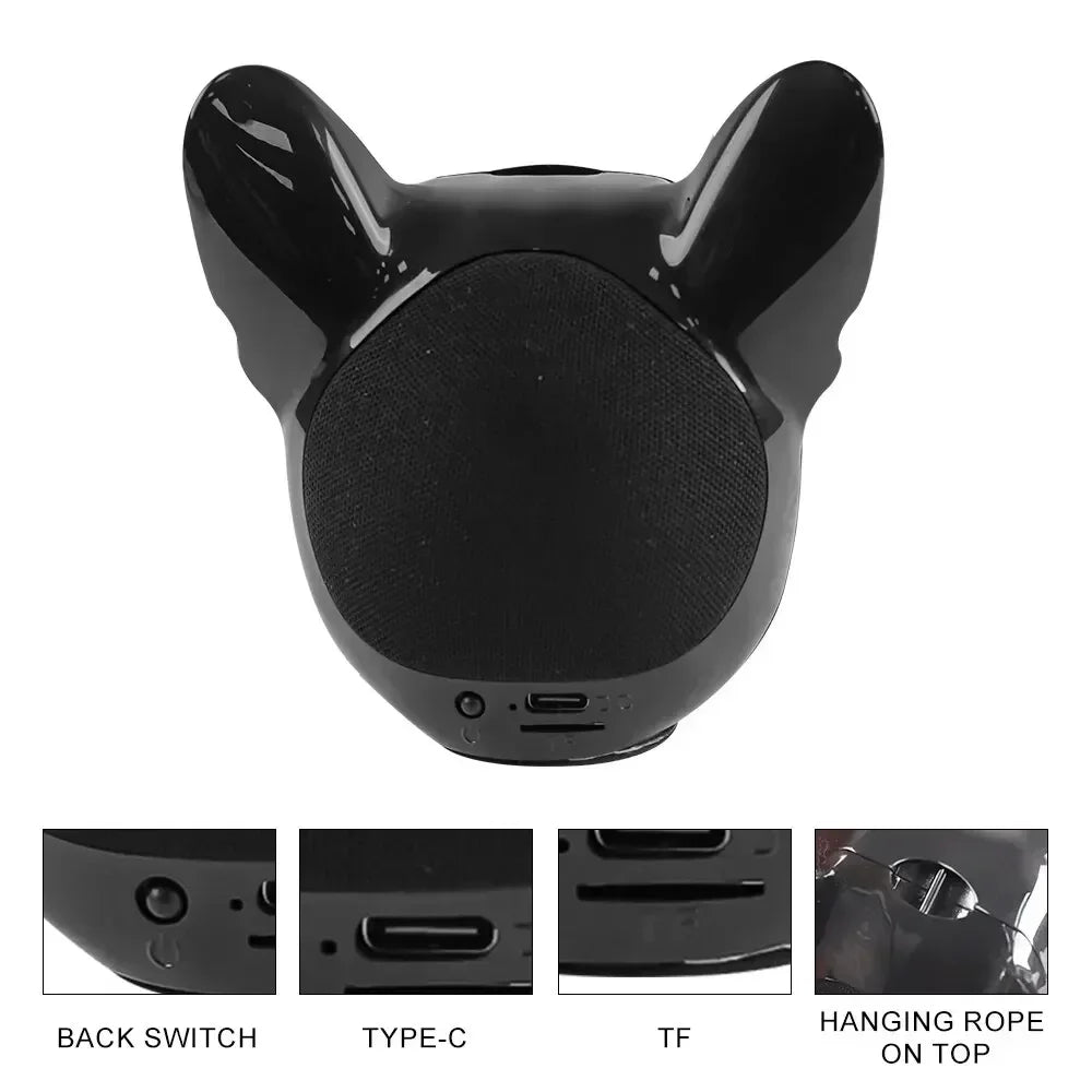 Creative French Bulldog Design Wireless Bluetooth Speaker for Enhanced Bass Sound