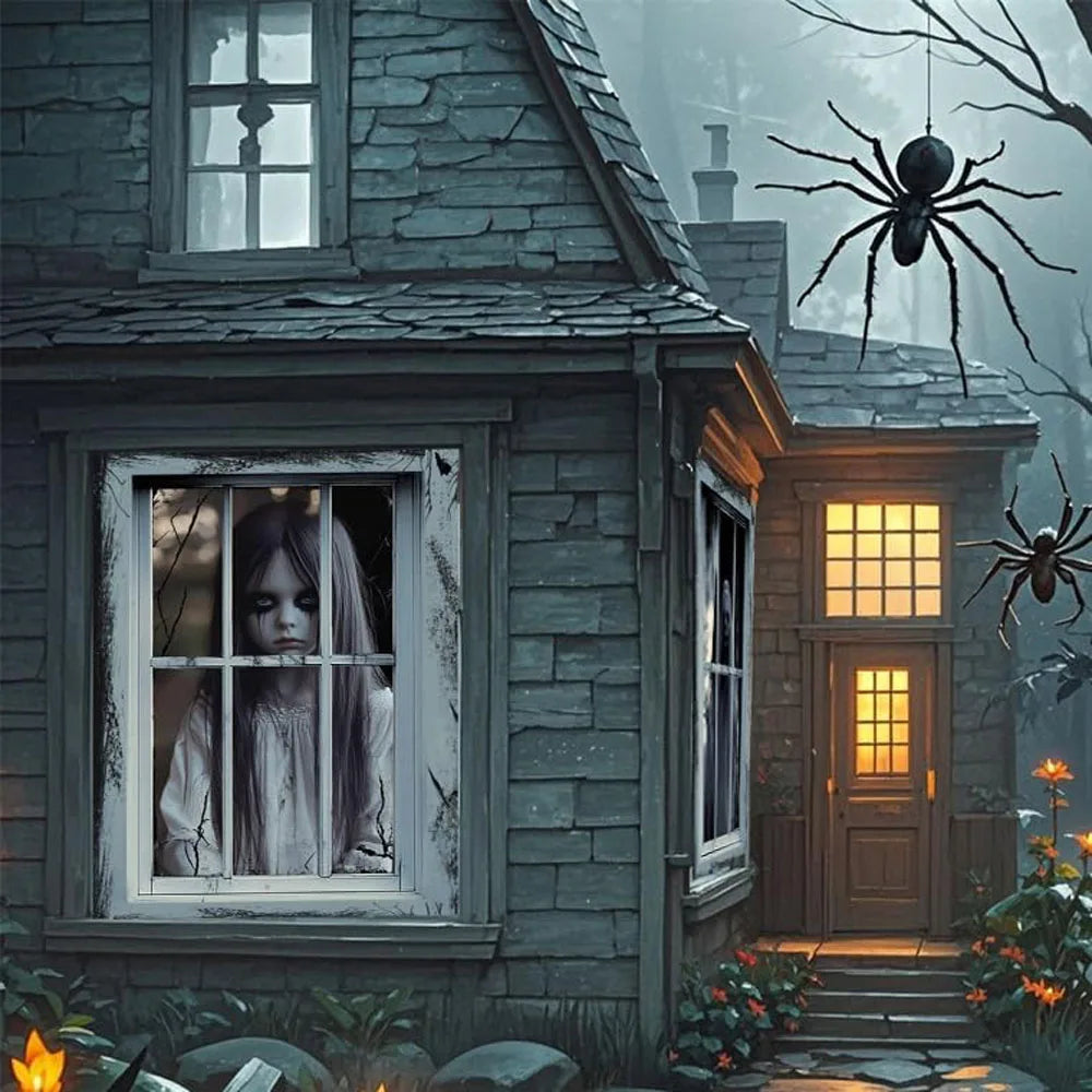 2 PCS Scary Curtain For Halloween Party Decorations