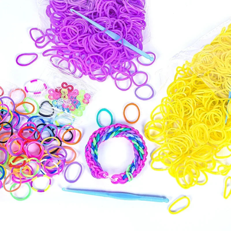 600 Elastic Rubber Loom Bands – Assorted Colors for DIY Homemade Bracelets