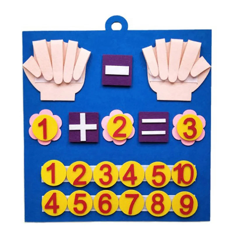 Kids Montessori Felt Finger Numbers – Math Toy for Counting, Early Learning Educational Game for Toddlers to Enhance Intelligence