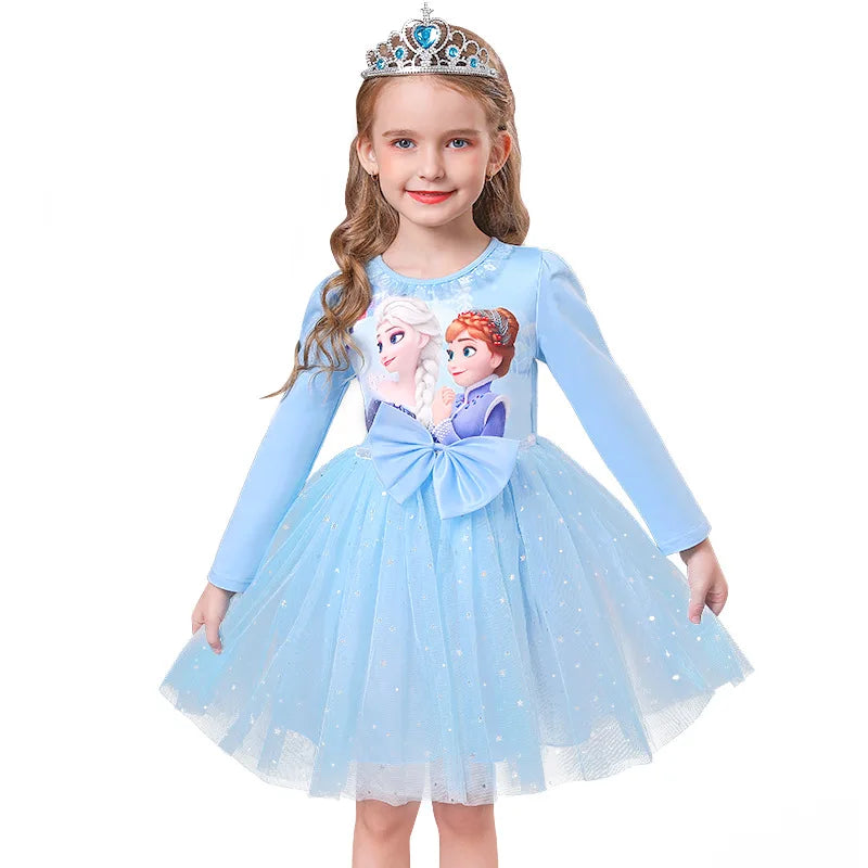 Fall Dresses for Girls – Frozen Elsa Long Sleeve Princess Costume, Perfect for Birthday Parties and Children&#39;s Events