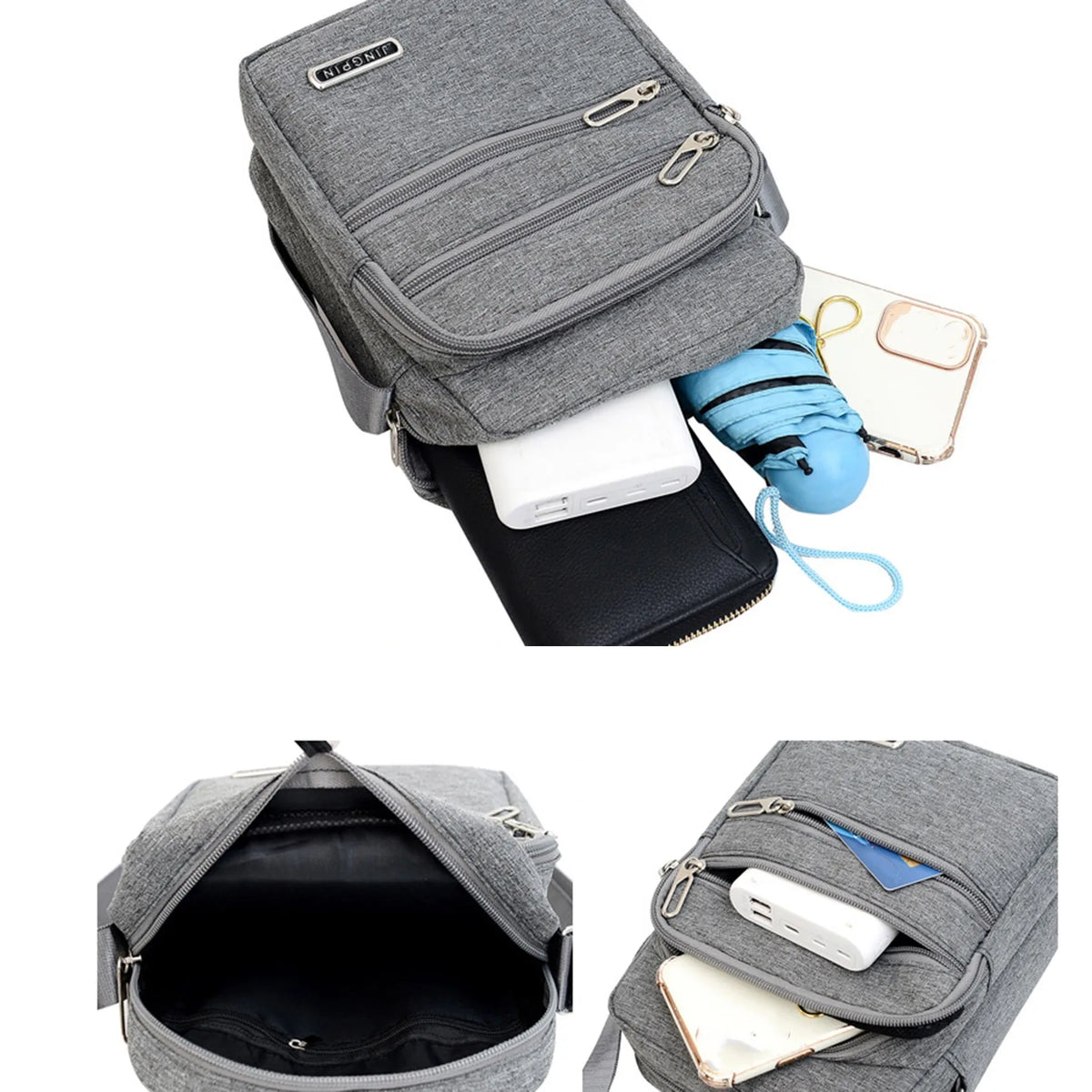 Men&#39;s Waterproof Shoulder Bag - Large Capacity Multi-Layer Crossbody Handbag for Business &amp; Leisure