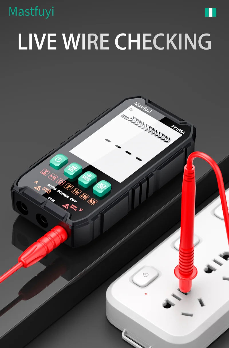 Mini Digital Multimeter – Smart Electrician Tester for DC/AC Voltage, Capacitance, Ohm, Hz, and NCV, Professional Multitester