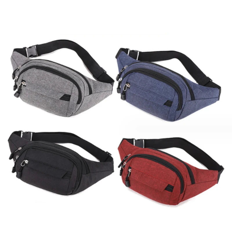 Men&#39;s Waterproof Crossbody Bag - Korean-Style Canvas Fanny Pouch for Outdoor Sports