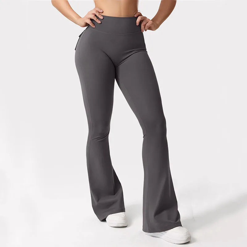 Women&#39;s High-Stretch Wide Leg Yoga Leggings: Naked Feeling Compression Pants with Pockets