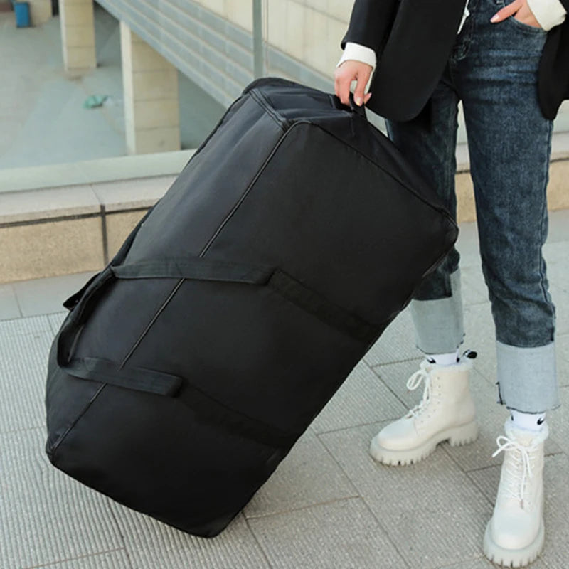 New Large Capacity Wheel Travel Bag - Foldable Duffle Bag &amp; Carry-On Luggage Carrier