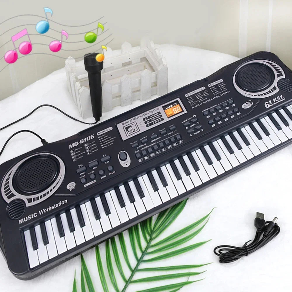 Kids Electronic Piano Keyboard - 61/37 Keys with Microphone