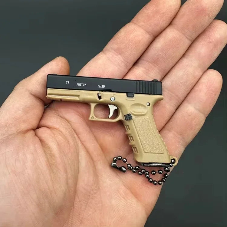 1:3 Scale Glock G17 Mini Pistol Model: Metal DIY Toy Keychain Pendant
