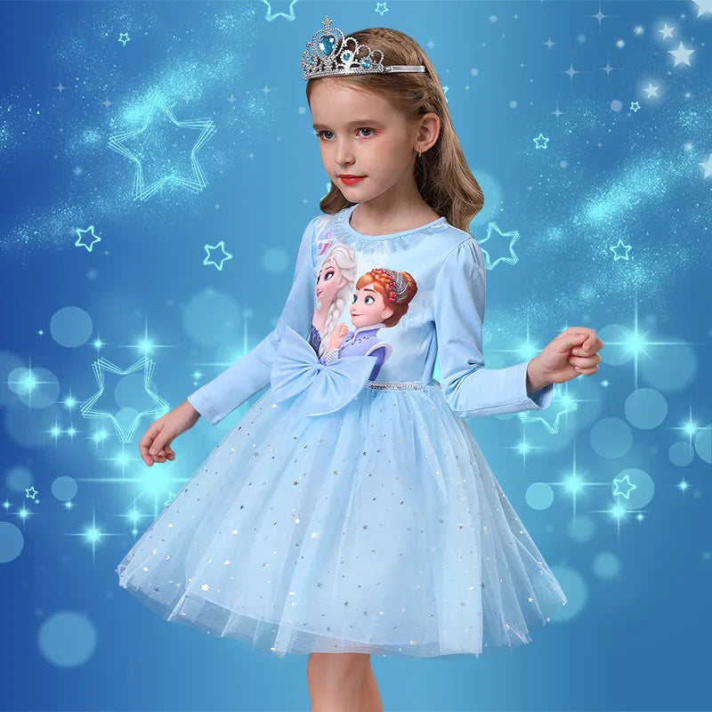 Fall Dresses for Girls – Frozen Elsa Long Sleeve Princess Costume, Perfect for Birthday Parties and Children&#39;s Events