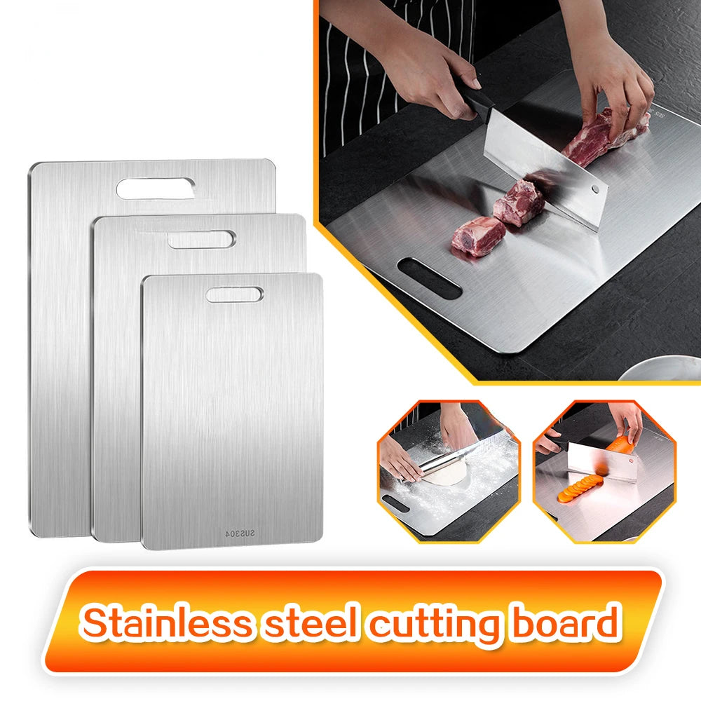 316 Stainless Steel Panel and Chopping Board: Thickened Double-Sided Cutting Board for Kitchen – Ideal for Dough Kneading