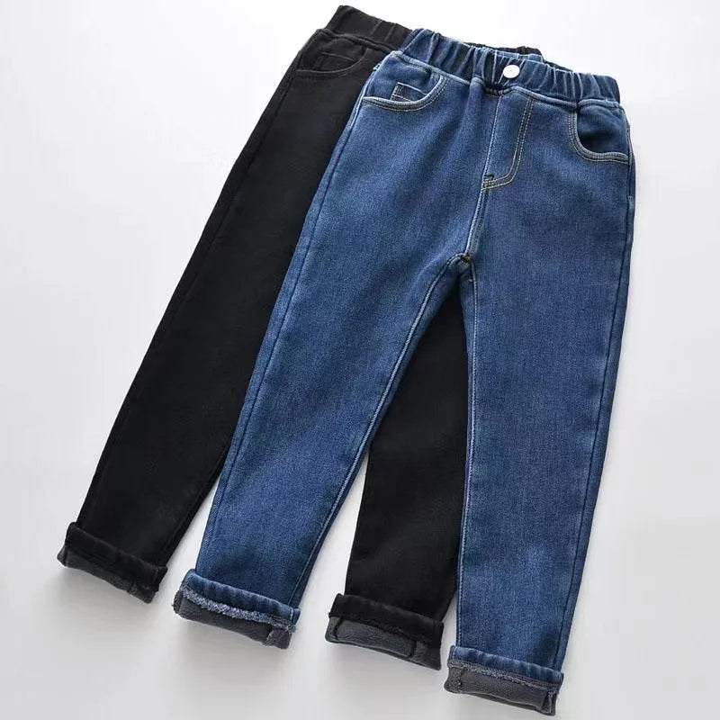 Velvet Winter Warm Pants for Boys and Girls – Fall Jeans for Teenagers, Stylish Outerwear for Kids