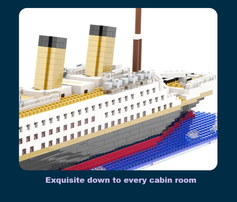 Titanic Building Block Model Kit: Small Particle Puzzle Cruise Ship for Kids