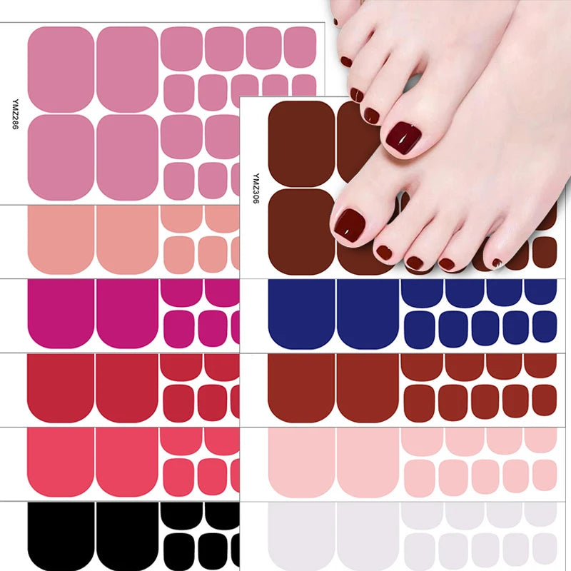 Solid Color Toenail Stickers - Waterproof &amp; Fashionable Manicure Decals