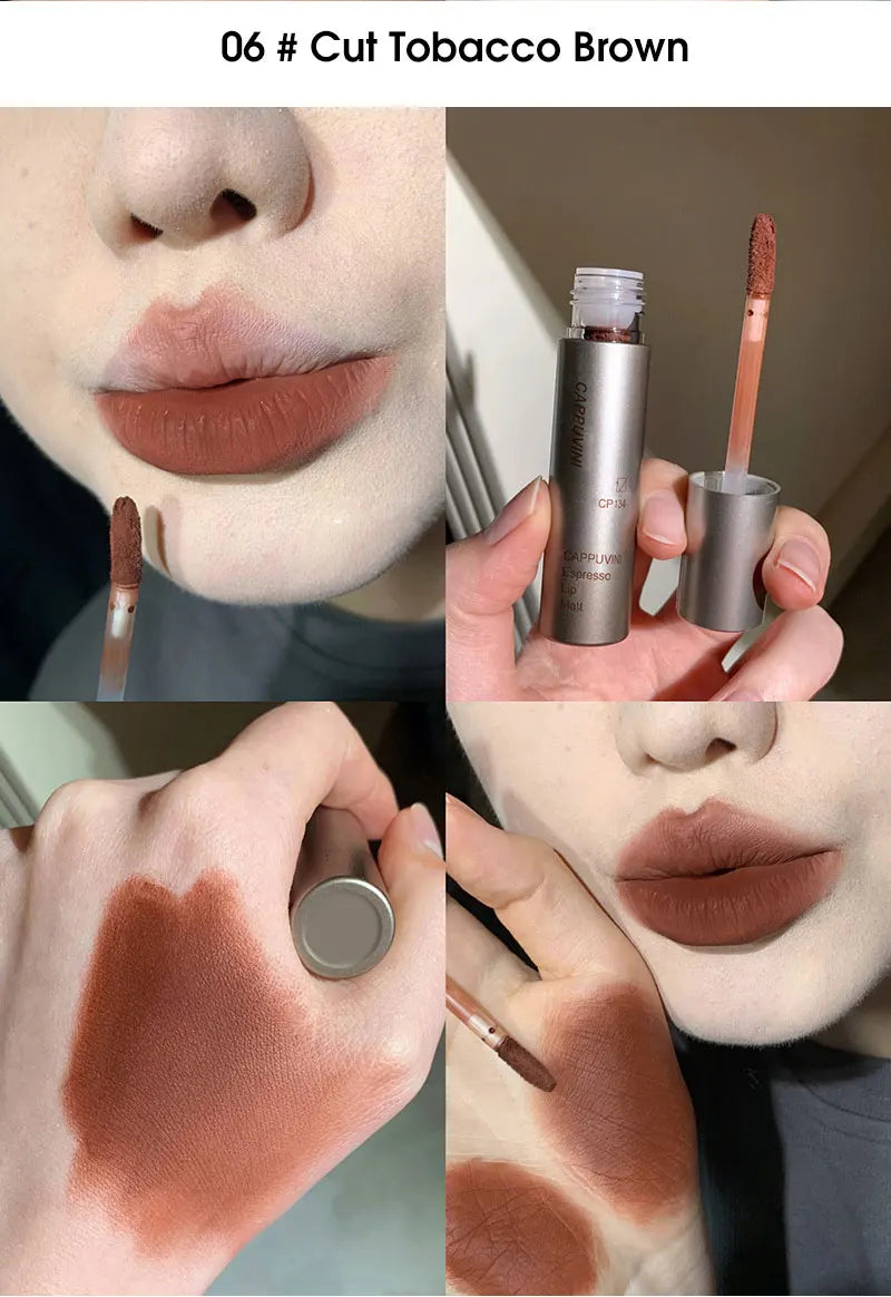 Single Velvet Matte Mist Lip Gloss - Waterproof, Smudge-Proof Liquid Lipstick, Non-Stick Cup