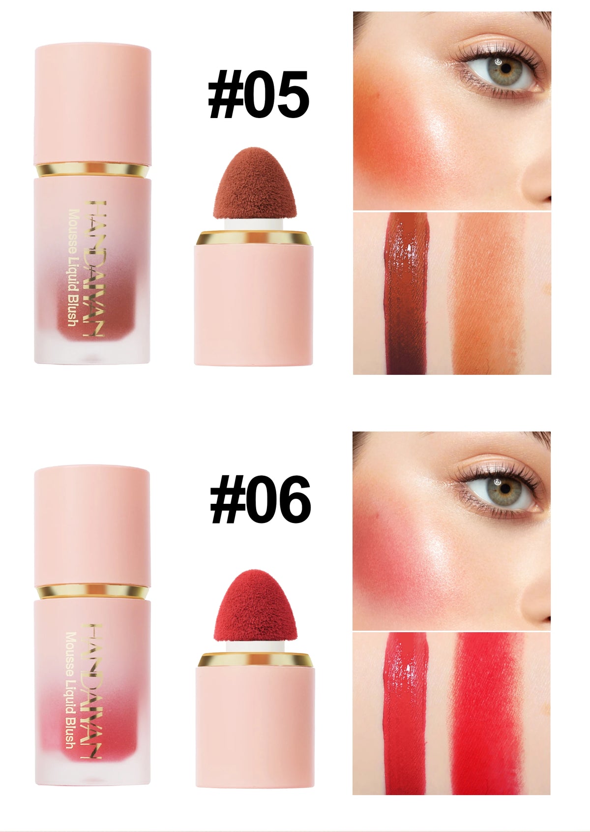 HANDAIYAN 6-Color Matte Liquid Blush Set