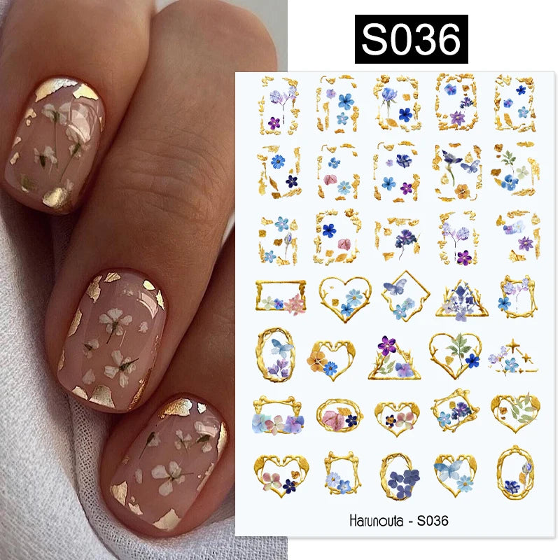 Succulent Plants 3D Nail Sticker - Spring Floral DIY Decoration