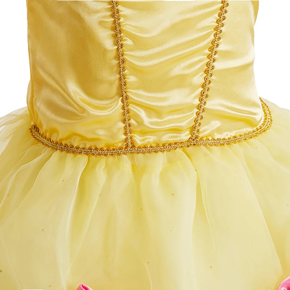 Rapunzel Dress for Girls – Cinderella Belle Dress-Up Fantasy Costume for Birthday Parties and Halloween